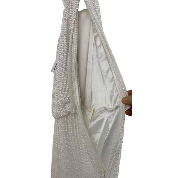 Parker Sequin White Halter Maxi Dress Size 4 $594 Slit Wedding Prom Formal NWT - Picture 9 of 16